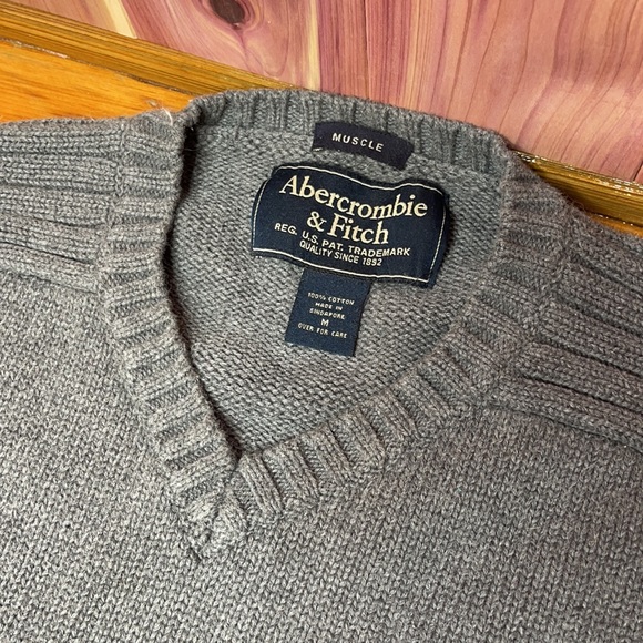 Vintage Abercrombie grey cotton sweater M - Picture 3 of 5